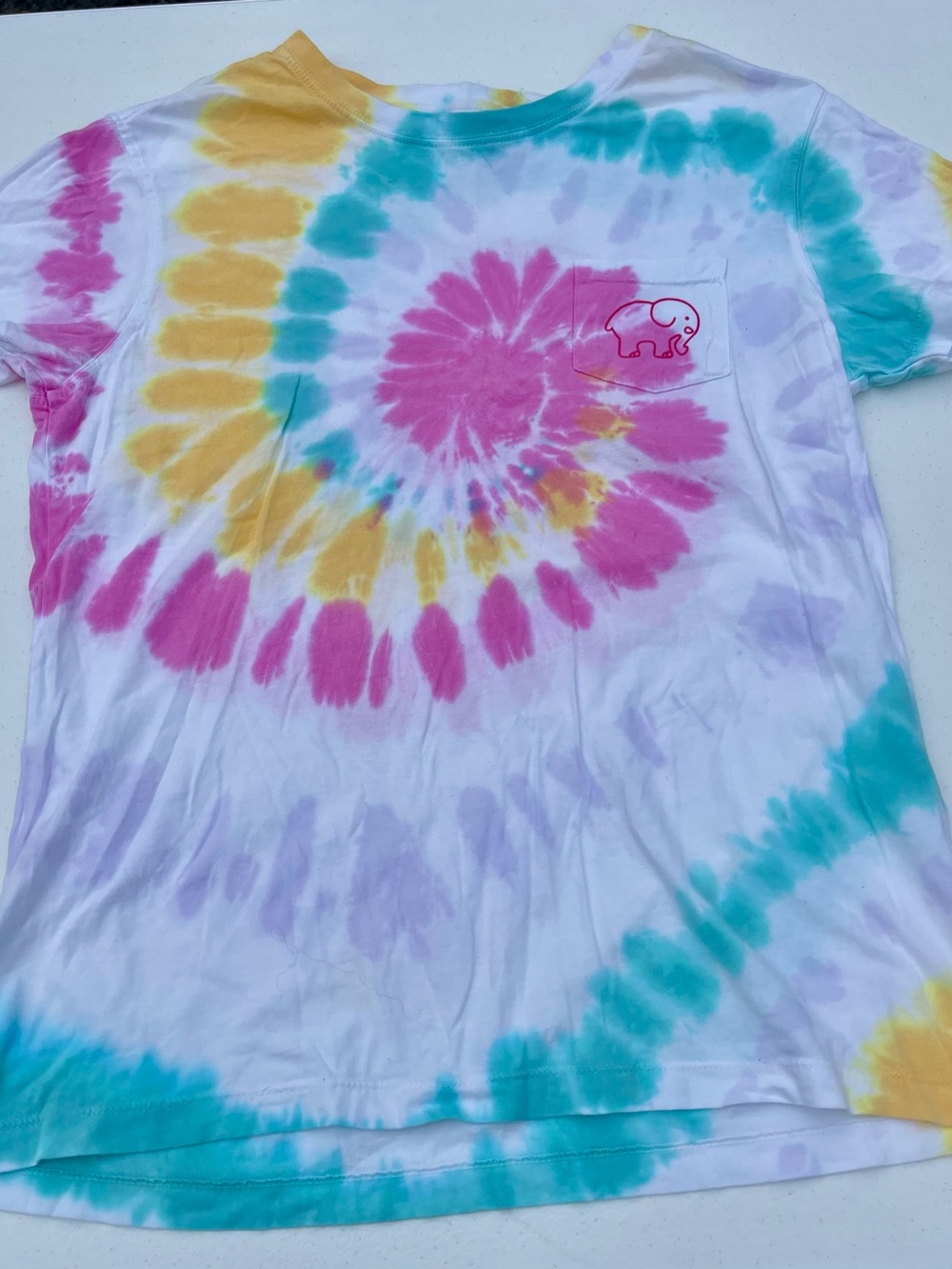 ivory ella Tie-Dye Pocket Tee - Pink, Yellow & Teal